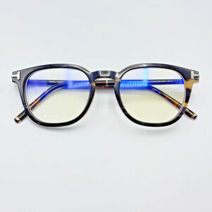 Tom Ford Eyeglasses TF6109-P-B 062 Horn Square Blue Block Opticals 49-21-145